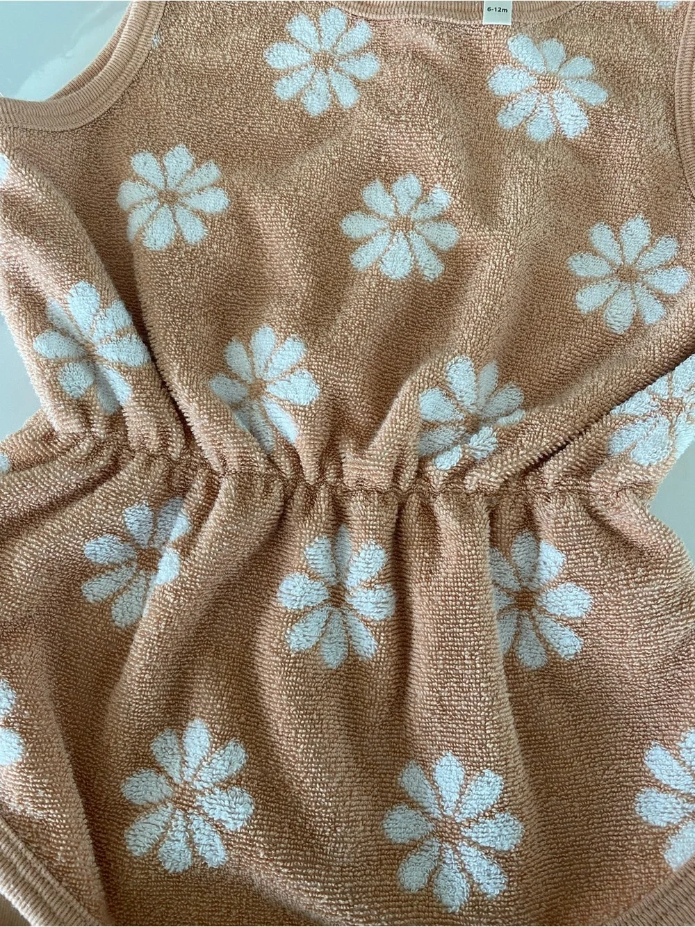 Rylee + Cru Terry Cinch Playsuit coverup in Daisy One-Piece romper 6-12M